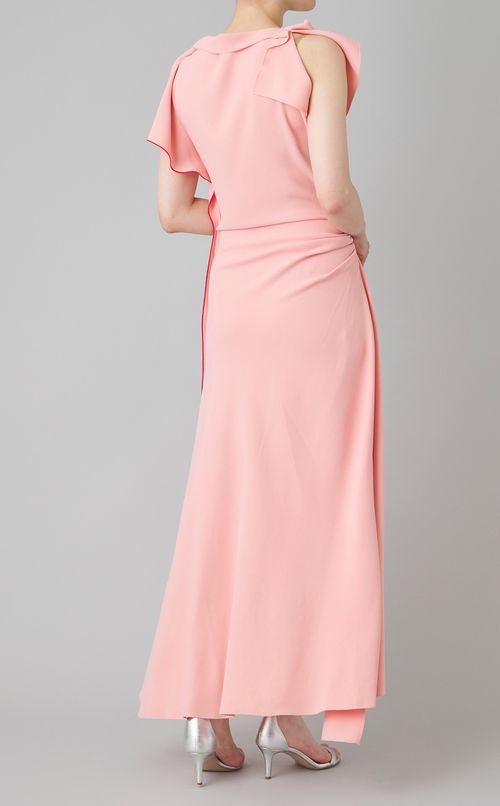 ドレープスリーブアシンメトリーワンピース