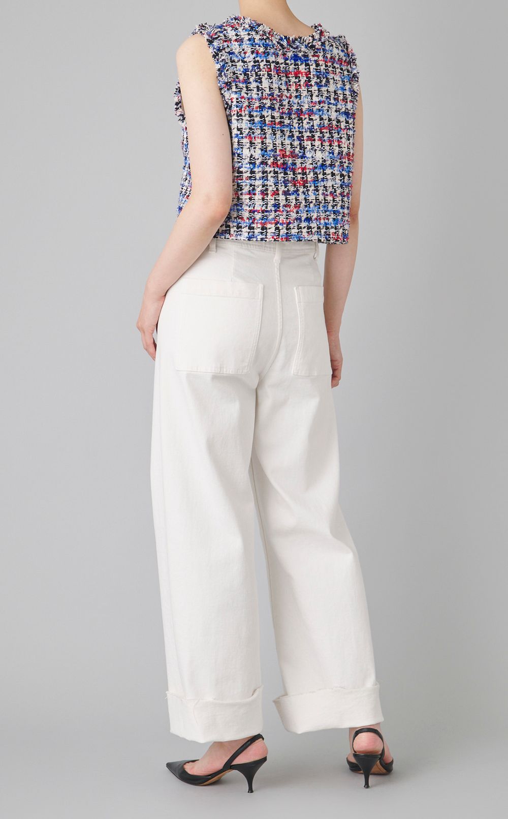 トリコロールツイードトップス