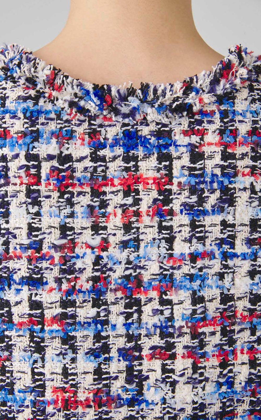 トリコロールツイードトップス