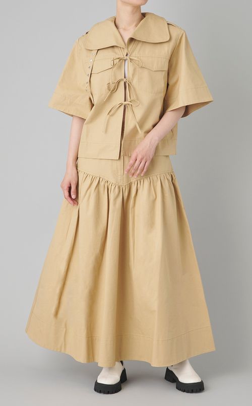 ビッグカラーレースアップシャツ