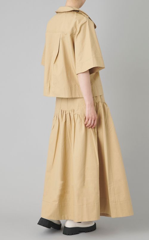 コットンリネンフレアロングスカート