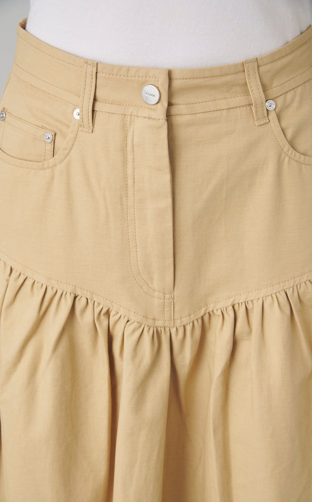 コットンリネンフレアロングスカート