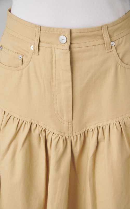 コットンリネンフレアロングスカート