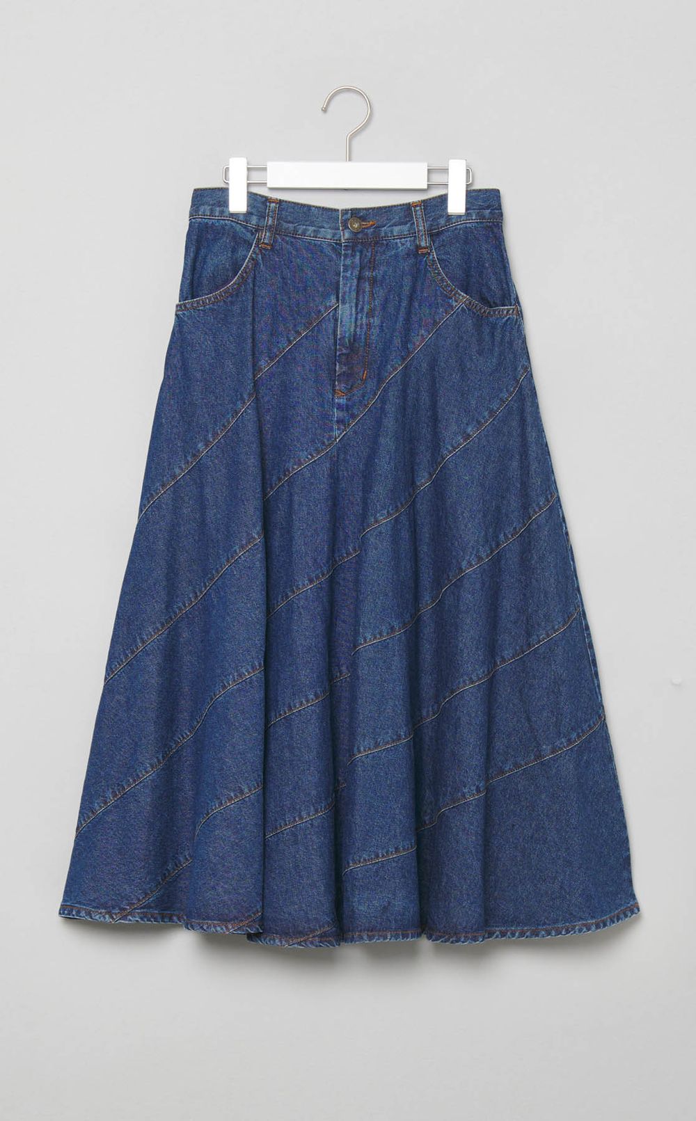 リボンバイアスデニムスカート