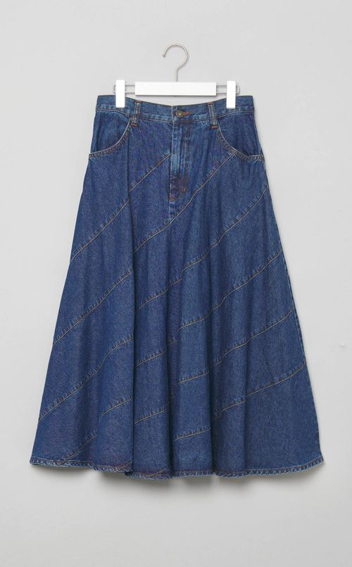 リボンバイアスデニムスカート