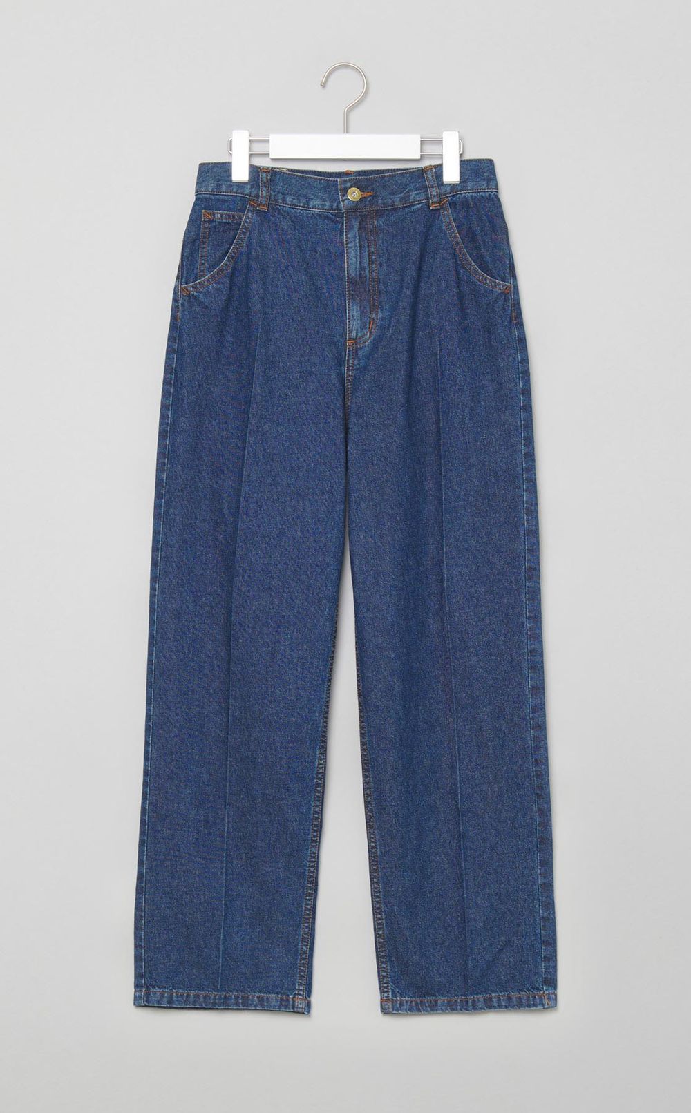 センタープレスリボンデニムパンツ