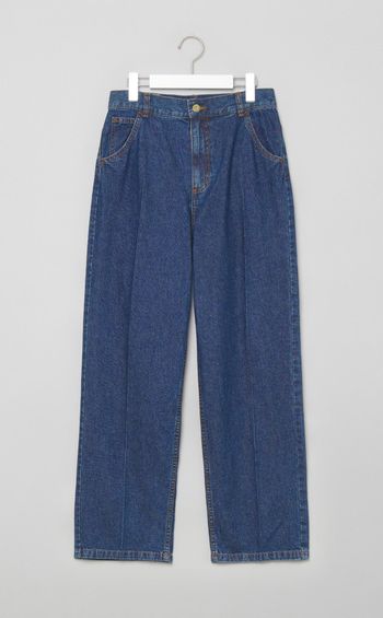 センタープレスリボンデニムパンツ