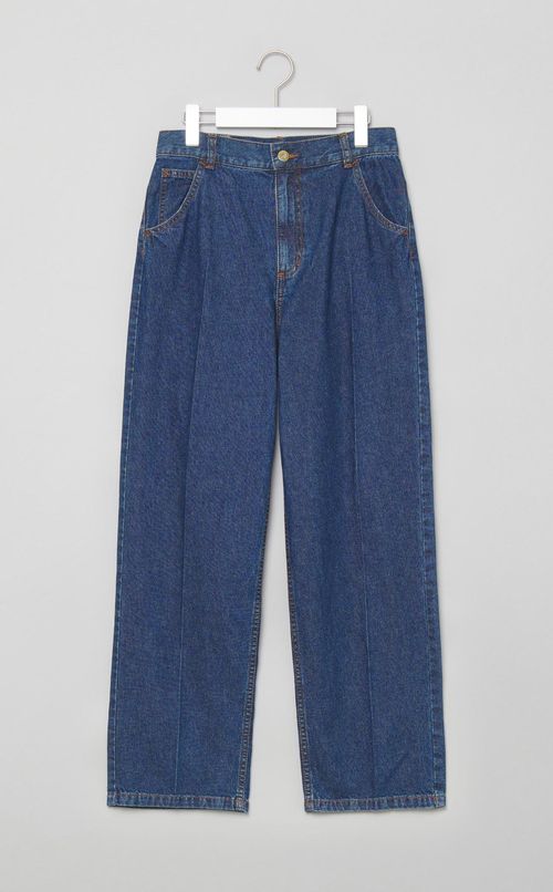 センタープレスリボンデニムパンツ