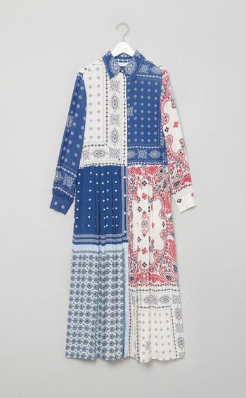 バンダナプリン卜シャツワンピース