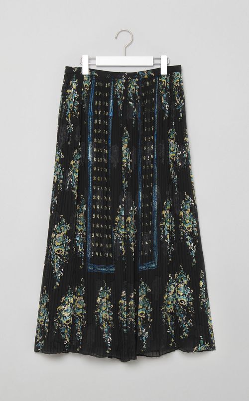 フラワープリントシアープリーツスカート