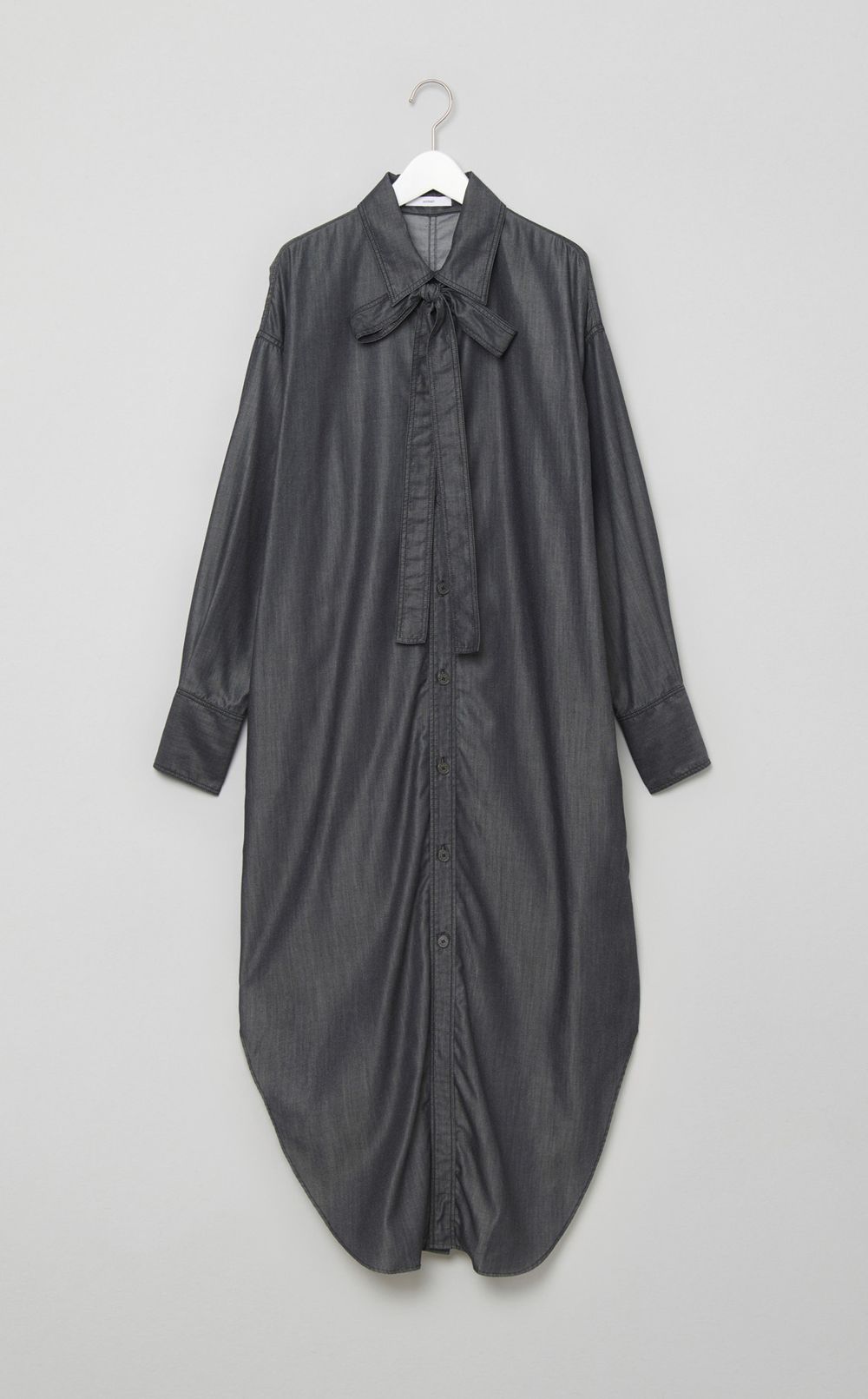 シャンブレータイ付きシャツワンピース