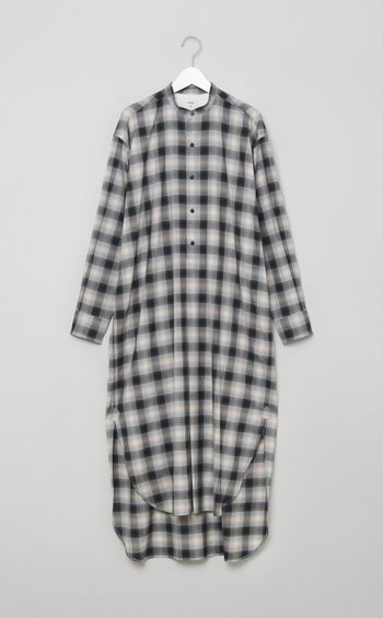 オンブレチェックシャツワンピース