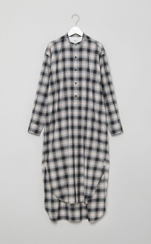 オンブレチェックシャツワンピース