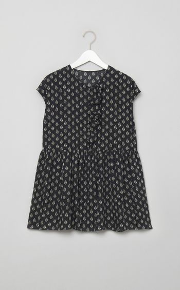 プリントフリルブラウス