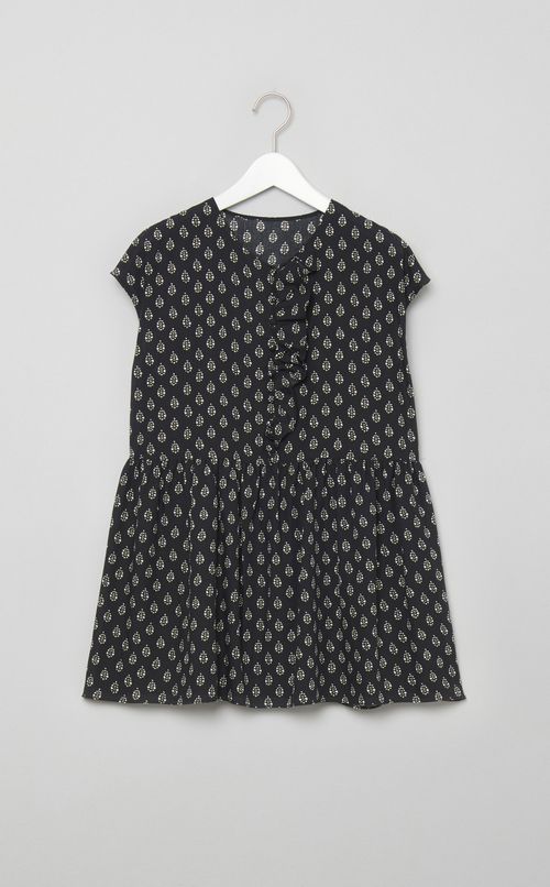 プリントフリルブラウス