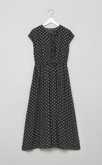 プリントアシメトリーフリルワンピース