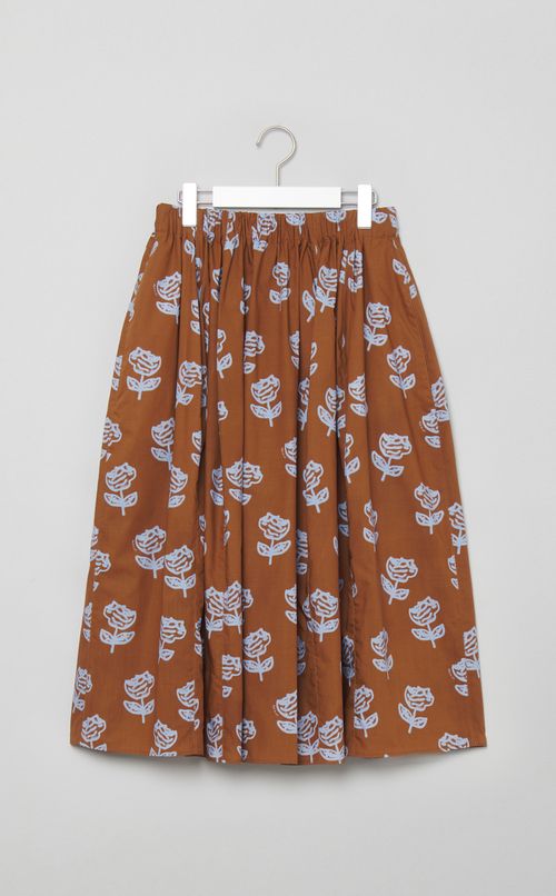 ローズプリントコットンギャザースカート