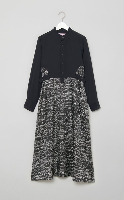 レタープリントシャツワンピース