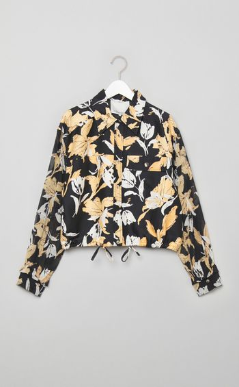 フラワープリントシャツジャケット