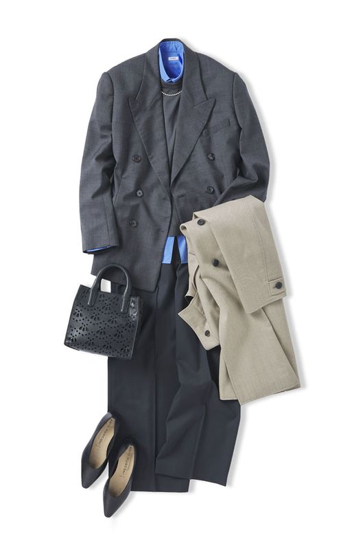 ピークドラペルダブルブレストジャケット