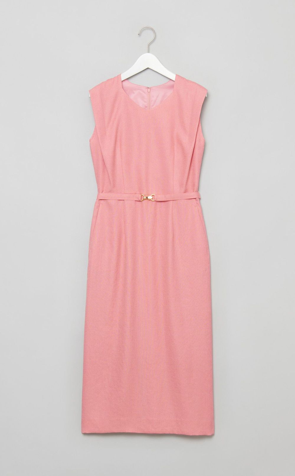 ダイヤモンドネックベルテッドワンピース