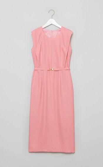 ダイヤモンドネックベルテッドワンピース