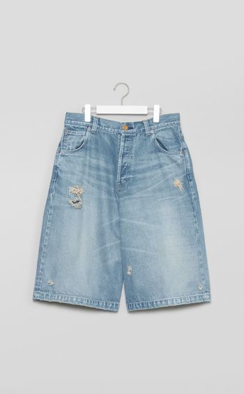 デニムワイドバミューダパンツ