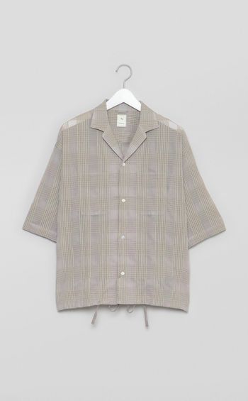 シアーチェックハーフスリーブシャツ