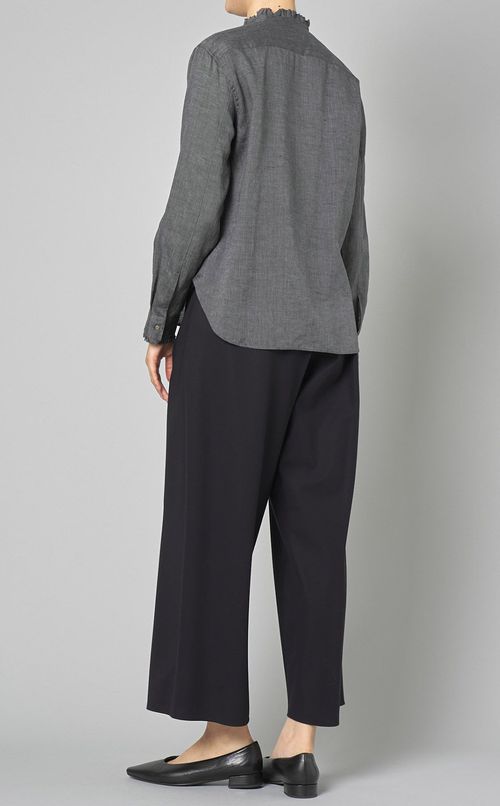 コットンリネンフリルシャツ