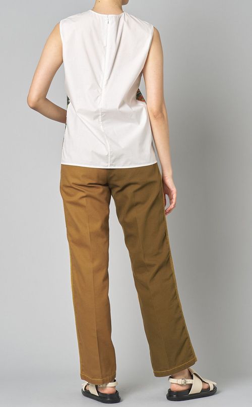 マルチプリントノースリーブブラウス