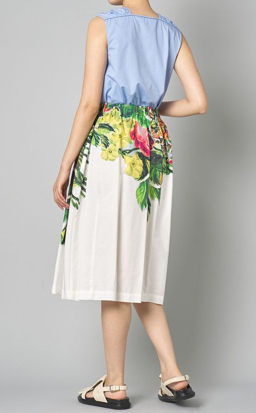 マルチプリントギャザーミディスカート