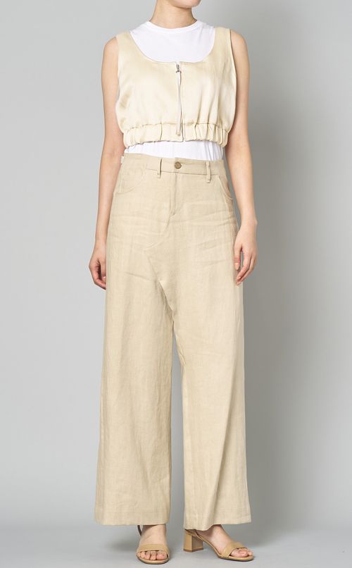 ジップノースリーブショートトップス