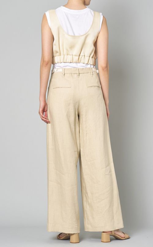 ジップノースリーブショートトップス