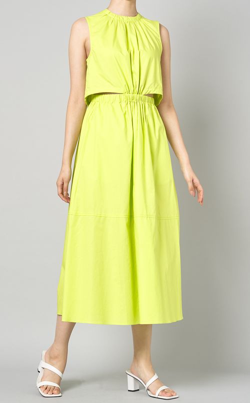 コットンポプリンカットアウトワンピース