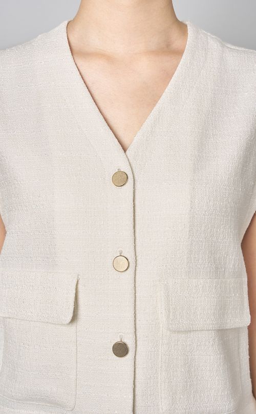 コットンツイードショートジレ