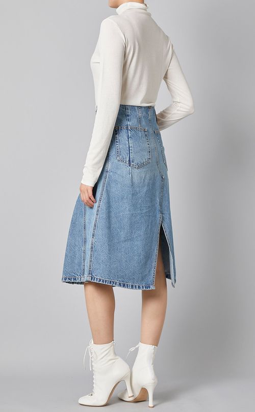 ライトデニムミディスカート