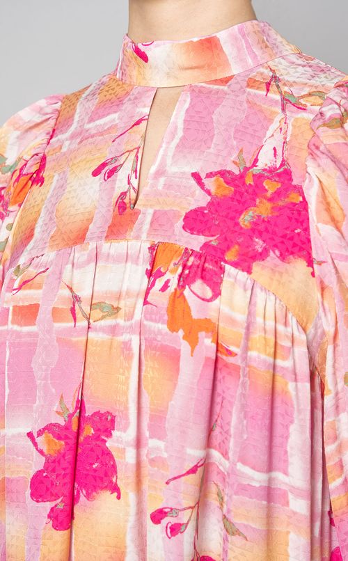 フラワープリントティアードワンピース