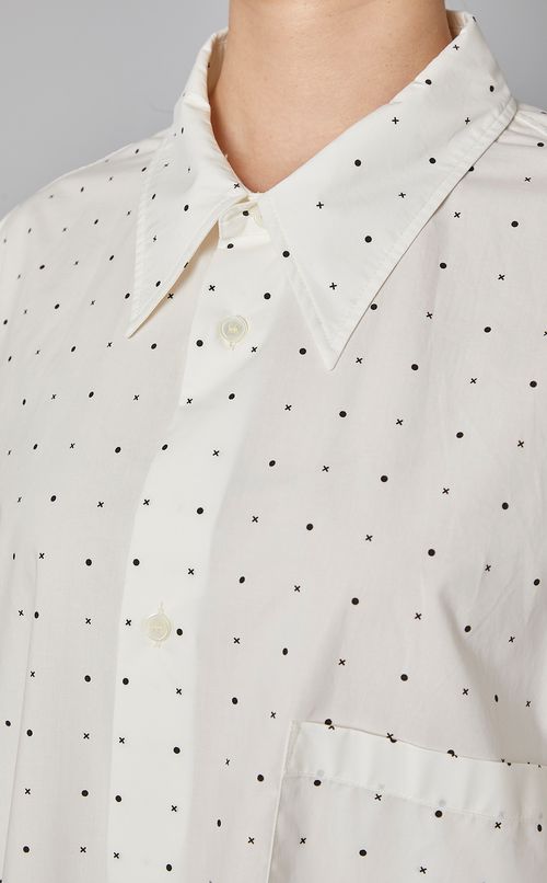 プリントコットンポプリンシャツワンピース