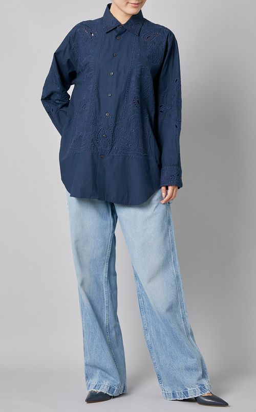 リネンエンブロイダリーシャツ