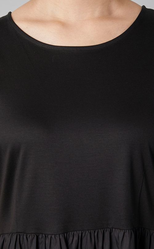 ジャージコットンティアードロングドレス