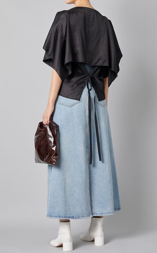 タイバックショートスリーブブラウス