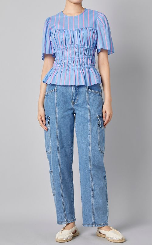 ウォッシュドカーゴポケットデニムパンツ