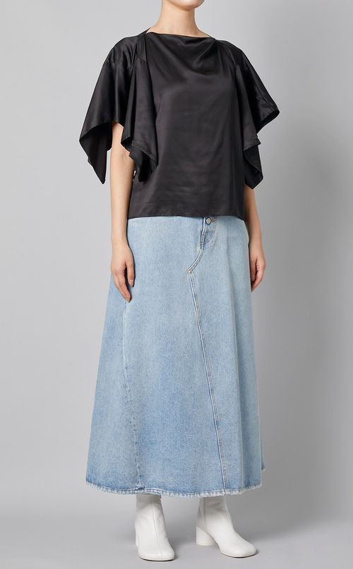 タイバックショートスリーブブラウス