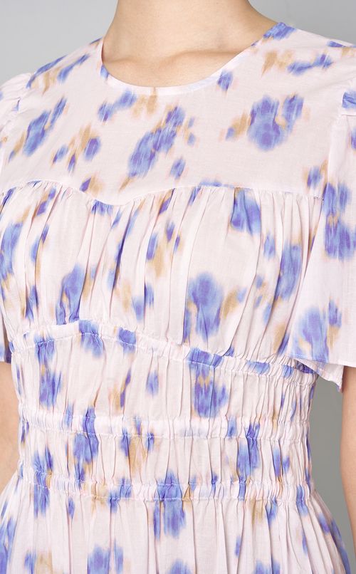 フラワーレオパードティアードドレス