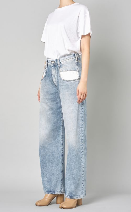 コントラストポケットデニムパンツ