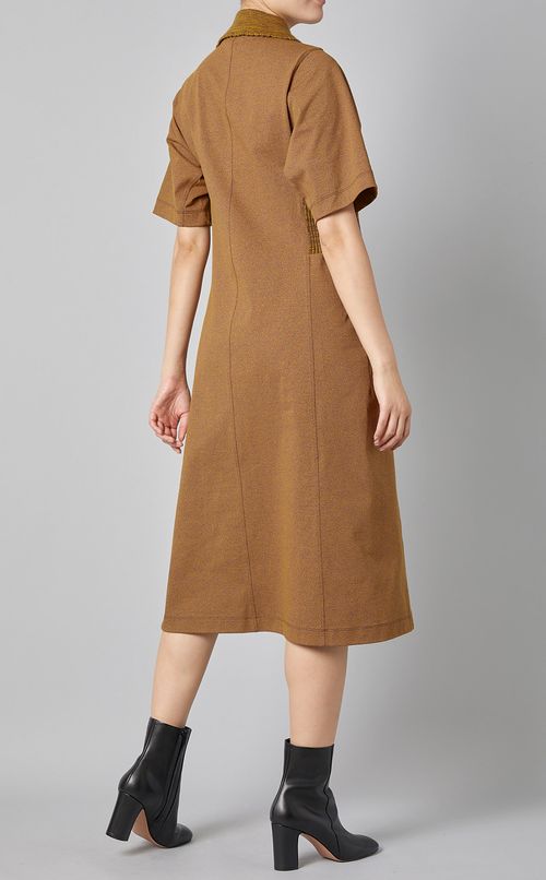 ストレッチウエストリブポロワンピース