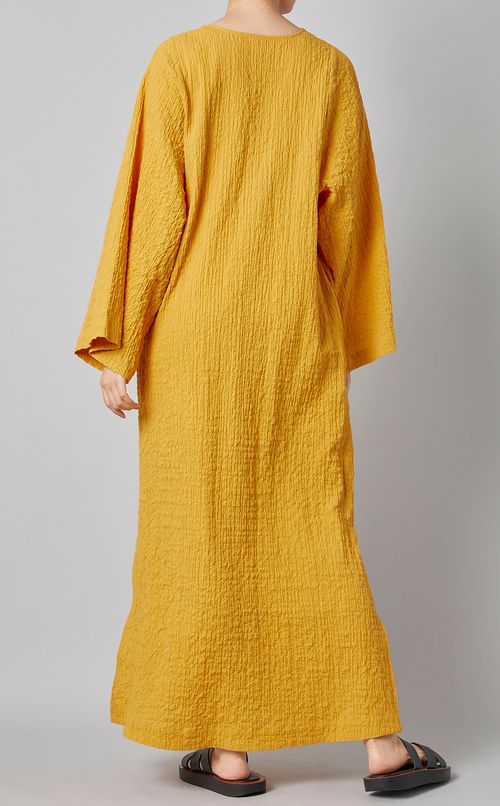 シャーリングコットンロングワンピース