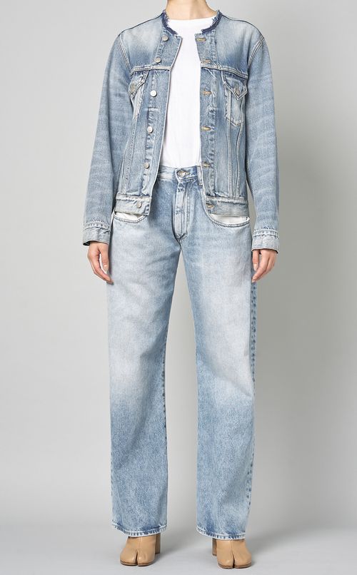 コントラストポケットデニムパンツ