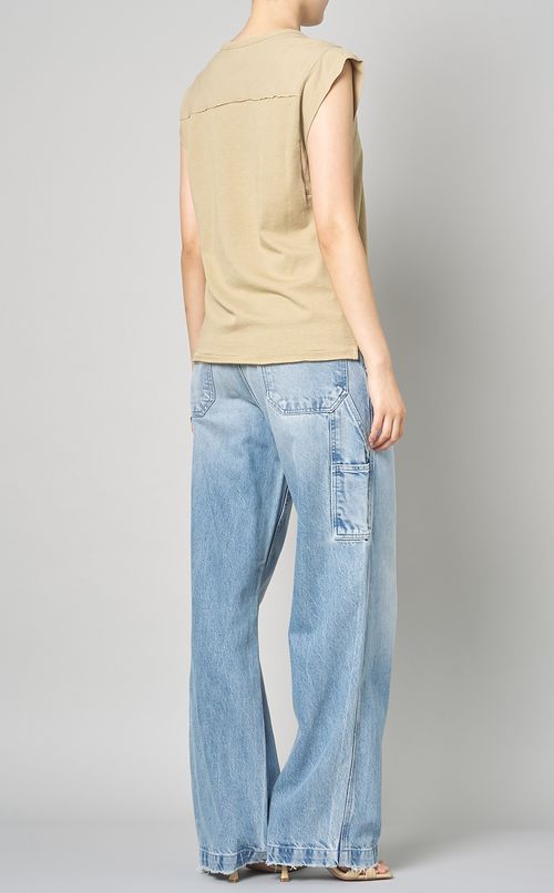 コットンノースリーブジャージトップス