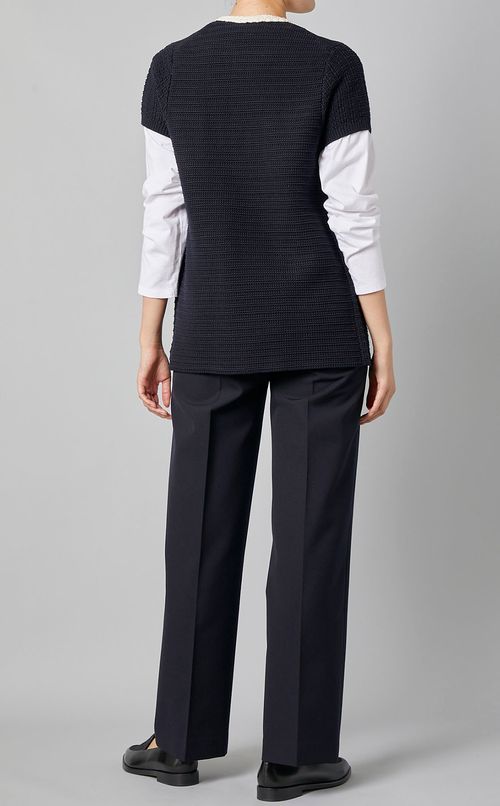 コットンニットバイカラージャケット